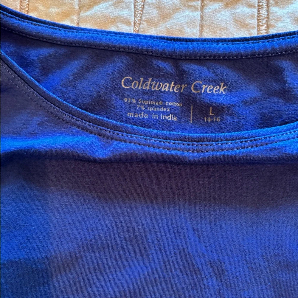 E14 Coldwater Creek Tee Duo - Purple & Heather Gray, Size L - Picture 3 of 5